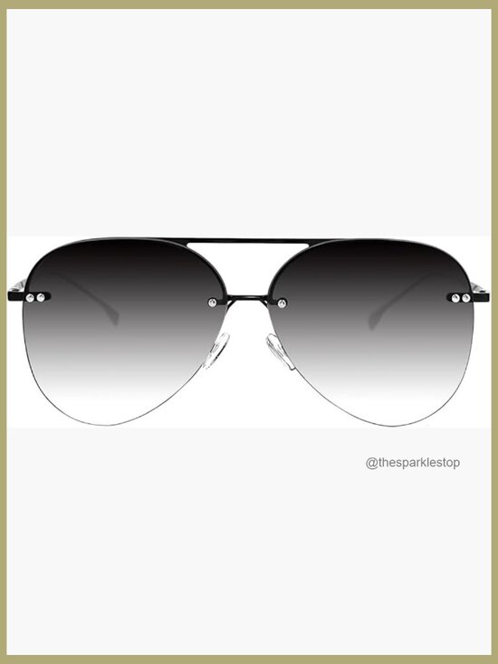 Stainless Steel Rimless Aviator Sunglasses Oversized UV400 Protection main image 6